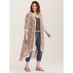 Torrid Medallion Floral Kimono Duster